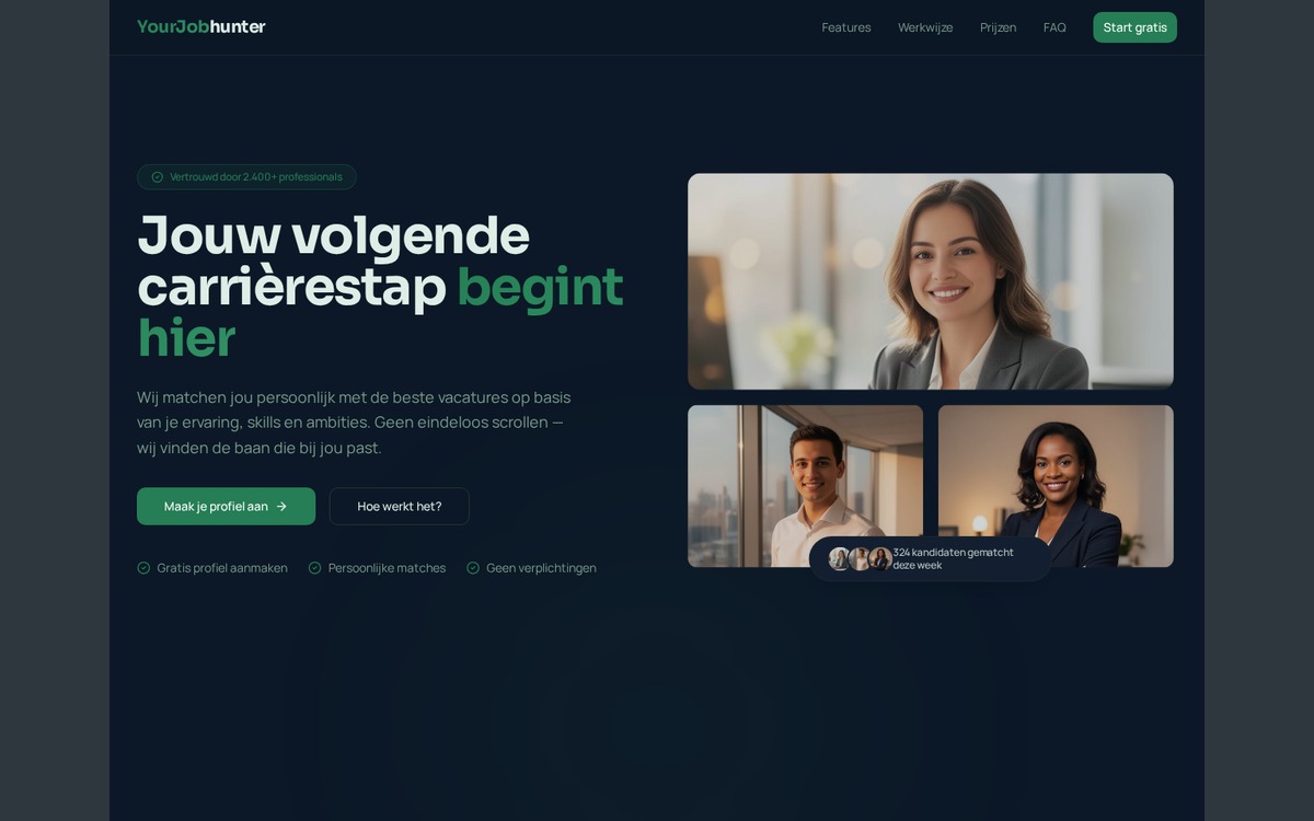Homepage van YourJobhunter