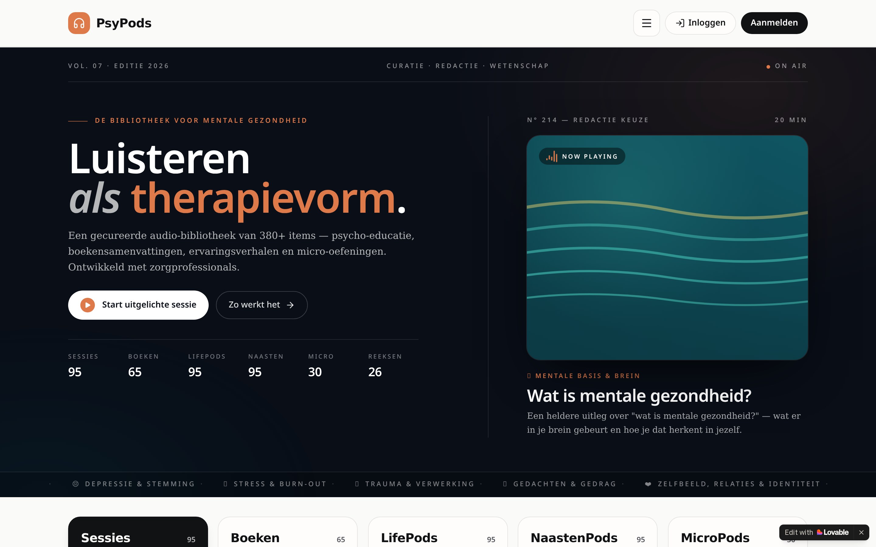 Interface van PsyPods